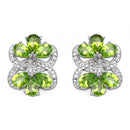 8.77 Carat Genuine Peridot & White Topaz .925 Sterling Silver Earrings