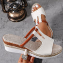 Plus Size Ethnic Wedge Sandals