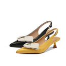 Pointed-Toe Bowknot Slingback Sandals