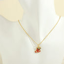 Christmas Necklace, Santa, Snowman, Rhinestones