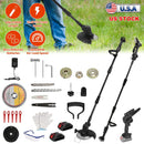 3-in-1 Cordless Electric Pole Saw & Mini Chainsaw & Grass Trimmer Kit with Adjustable Length 2Pcs 21V 1500mAh Batteries 4in/6in Chains Saw Blade 5Pcs