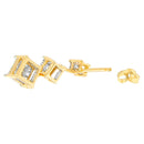 14K Yellow Gold 1 cttw Princess Cut Diamond Earrings (H-I, SI1-SI2)