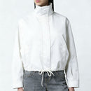 Stand-collar Trench Coat Womens Long-sleeve Jacket