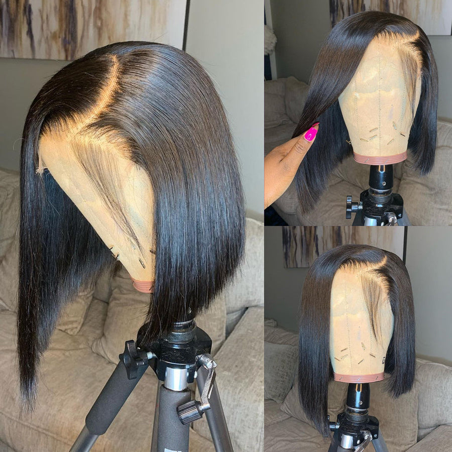 Short Bob Straight Lace Front Wig Human Hair