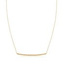 14k Yellow Gold Thin Textured Bar Necklace