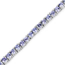 4.34 Carat Genuine Tanzanite .925 Sterling Silver Bracelet