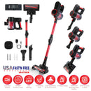 Cordless Vacuum Cleaner Lightweight Handheld Vacuum Upright Stick Floor Vacuum Battery Powered Mop with Lighting 2 Speeds 12000PA Suction 4 Tools Moun