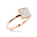10K Rose Gold 1/3 Cttw Invisible Set Princess Cut Diamond Composite Square Shape Ring (H-I color, I1-I2 clarity) - Size 5