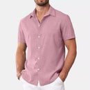 Mens Short-Sleeved Printed Casual Shirt