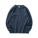 Mens Loose-fit Casual Comfortable Versatile Long-sleeve Crew Neck