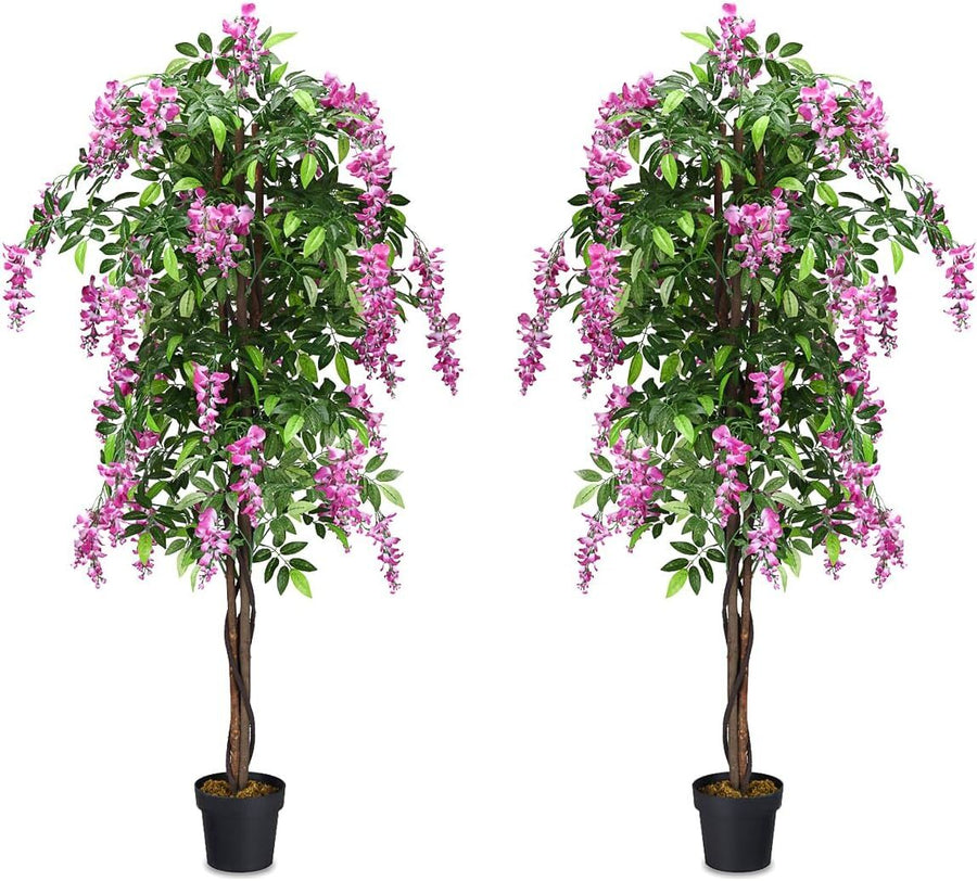 6-Feet Artificial Wisteria Silk Indoor-Outdoor Tree