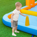 6-In-1 Inflatable Water Slide with Dual Slides Climbing Wall and Cave Crawling Game with 950W Blower