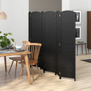 6-Panel Room Divider 5.6 FT Tall Folding Privacy Screen with Hand-woven Texture