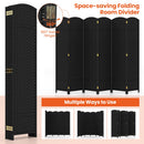 6-Panel Room Divider 5.6 FT Tall Folding Privacy Screen with Hand-woven Texture