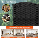 6-Panel Room Divider 5.6 FT Tall Folding Privacy Screen with Hand-woven Texture