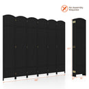 6-Panel Room Divider 5.6 FT Tall Folding Privacy Screen with Hand-woven Texture