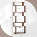 6-Tier Geometric Bookshelf with 2 Anti-Tipping Kits for Home Office
