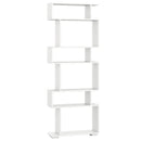 6-Tier Geometric Bookshelf with 2 Anti-Tipping Kits for Home Office