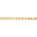 10K Yellow Gold 2.0 Cttw Invisible-Set Princess Cut Diamond Rectangular Link Bracelet (I-J Color, SI2-I1 Clarity) - 7"