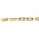 10K Yellow Gold 2.0 Cttw Invisible-Set Princess Cut Diamond Rectangular Link Bracelet (I-J Color, SI2-I1 Clarity) - 7"