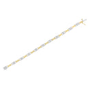 14K Two-Tone Gold 1.00 Cttw Princess-Cut Diamond Chain Link 7" Bracelet (H-I Color, SI1-SI2 Clarity)