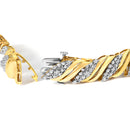 10K Yellow Gold 2.0 Cttw Diamond S-Link Twist Design Link Bracelet