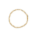 10k Yellow Gold 2.00 Cttw Diamond Cluster and Alternating "X" Link Bracelet (I-J Color, I3 Clarity) - 7"
