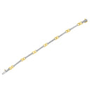 10K Yellow Gold 1.00 Cttw Pave Set Diamond Bar and  X-Link 7" Bracelet (I-J Color, I3 Quality)