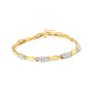 10K Yellow Gold 1.00 Cttw Round-Cut Diamond Spiral Link 7" Bracelet (H-I Color, I2-I3 Clarity)