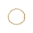 10K Yellow and White Gold 3.00 Cttw Diamond Cluster and Wave Link Bracelet (I-J Color, I1-I2 Clarity) - 7.25"