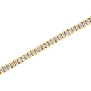 14K Yellow Gold 3.0 Cttw Princess Cut Quad Invisible Set Tennis Bracelet (H-I Color, SI1-SI2 Clarity) - 7â€