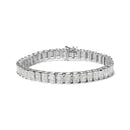 14K Yellow Gold 5.0 Cttw Invisible Set Princess-cut Diamond Buckle Link Tennis Bracelet (H-I Color, SI2-I1 Clarity) - Size 7.25"