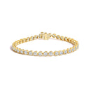 10K Yellow Gold 8.0 Cttw Bezel Set Round Diamond Tennis Bracelet