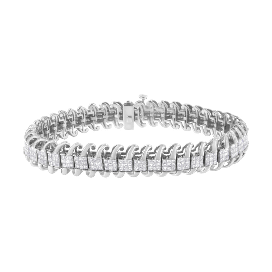 14K White Gold 5.0 Cttw Princess Cut Diamond 7