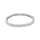 14K White Gold 4 3/8 Cttw Alternating Invisible Set Princess and Baguette Diamond Tennis Bracelet (G-H Color, VS1-VS2 Clarity) - Size 7"