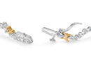 10K Two-Tone 2.00 Cttw Diamond "X" and Wave Link Bracelet (H-I Color, I1-I2 Clarity) - 7" Inches