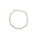 10K Two-Tone 2.00 Cttw Diamond "X" and Wave Link Bracelet (H-I Color, I1-I2 Clarity) - 7" Inches