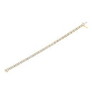 10K Yellow Gold 4.0 Cttw Alternating Baguette & Round Cut Diamond Bezel- & Prong-Set 7" Tennis Bracelet (G-H Color, SI1-SI2 Clarity)