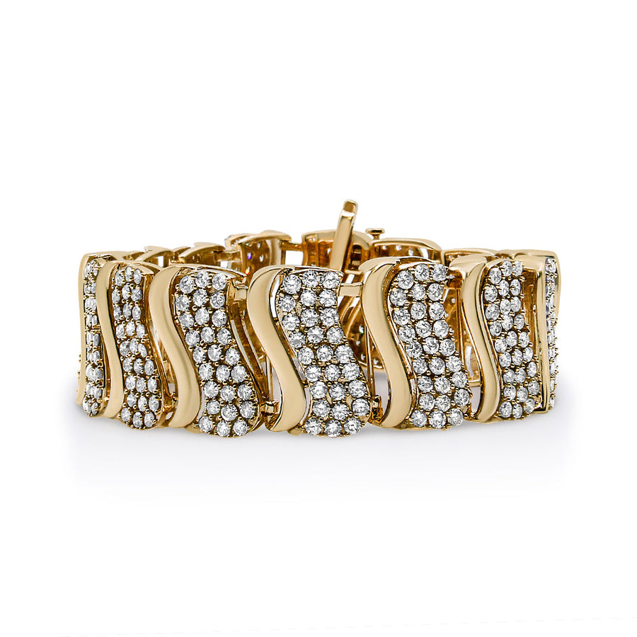 14K Yellow Gold 15.0 Cttw Diamond Chevron Wave 7.25