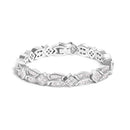 14K White Gold 8 5/8ct Cttw Princess and Baguette Diamond Geometric Twist Link Bracelet (G-H Color, VS1-VS2 Clarity) - 7"