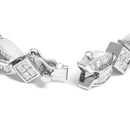 14K White Gold 8 5/8ct Cttw Princess and Baguette Diamond Geometric Twist Link Bracelet (G-H Color, VS1-VS2 Clarity) - 7"