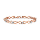 10K Rose Gold Plated .925 Sterling Silver 1/2 Cttw Diamond Infinity Link Tennis Bracelet (H-I Color, I2-I3 Clarity) -7â€