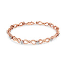 10K Rose Gold Plated .925 Sterling Silver 1/2 Cttw Diamond Infinity Link Tennis Bracelet (H-I Color, I2-I3 Clarity) -7â€