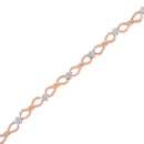 10K Rose Gold Plated .925 Sterling Silver 1/2 Cttw Diamond Infinity Link Tennis Bracelet (H-I Color, I2-I3 Clarity) -7â€