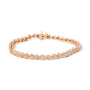 .925 Sterling Silver 1.0 Cttw Miracle Set Diamond Heart-Link 7" Tennis Bracelet (I-J Color, I2-I3 Clarity)