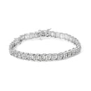 10k White Gold 2 cttw Diamond Fan-Shaped Link Tennis Bracelet (I-J Clarity, I3 Color) - Size 7.25"