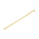 10K Yellow Gold Plated Sterling Silver 2 cttw Diamond "XOXO" Bracelet (J-K Clarity, I1-I2 Color) - Size 7.25"