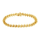 10KT Yellow Gold Plated .925 Sterling Silver 1 cttw Prong-Set Diamond Link Bracelet (J-K, I1-I2) - 7.5"