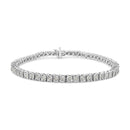 .925 Sterling Silver 1.0 Cttw Diamond Square Frame Miracle-Set Tennis Bracelet (I-J Color, I3 Clarity) - 7"