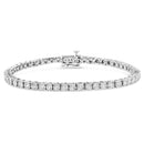 14K White Gold 3.0 Cttw Lab Grown Diamond Illusion-Set Miracle Plate Tennis Bracelet (F-G Color, VS1-VS2 Clarity) - Size 7.25"